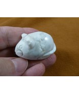 (Y-MOU-573) white Howlite Roly Poly Mouse Mice gemstone carving FAT RODE... - £11.01 GBP
