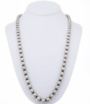 Navajo Antiqued Sterling Silver Desert Pearl Necklace 24&quot; Graduated 6-12mm Beads - £275.54 GBP