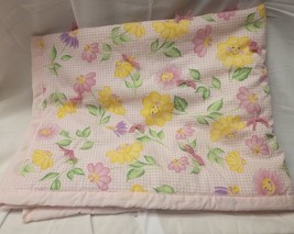 Baby / Doll Blanket Daisy Pink Gingham 35&quot; X 44&quot; - £8.55 GBP