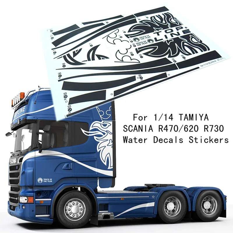 Paint Stickers Decorate Decal for 1/14 Tamiya RC Truck Trailer Tipper Sc... - £14.10 GBP