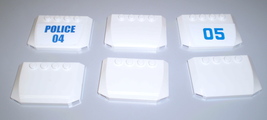 6 Used LEGO 4 x 6 x 2/3 White Car Hood Roof Police Sticker 52031 - £7.82 GBP