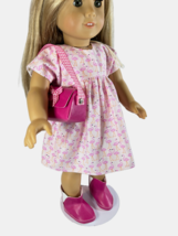 Doll Accessories Bright Pink Handbag Ankle Boots Set Fits American Girl &amp; 18&quot; - £6.31 GBP