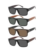 Faux Wood Sunglass Men Big &amp; Tall Large Wide UV Protection Soft Cover Bi... - £14.89 GBP