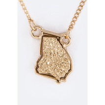 New 17" Stylish MISSISSIPI Map Druzy Pendant Necklace Women Jewelry Gift Set - £5.89 GBP