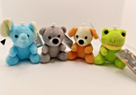 Forest Friends 3.5in Plush Stuffed Set Of 4 Animals - Elephant, Bear, Dog, Frog - £8.60 GBP