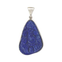 Starborn Carved Ganesh Lapis Lazuli Pendant Necklace (22&quot;) Blue - £181.49 GBP