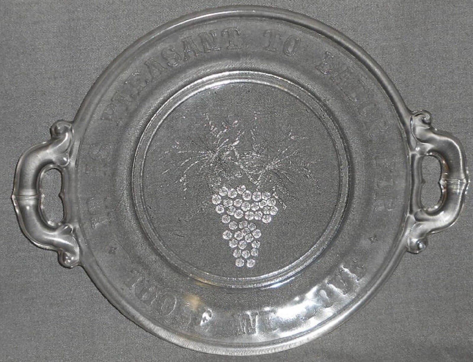 EAPG 1800s Pressed Glass GRAPES It Is Pleasant To Labor For Those We Love PLATE Item image 2