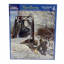 WHITE MOUNTAIN River Crossing 1000 Piece Jigsaw Puzzle NEW Railroad Fogarty 1415 - $39.59