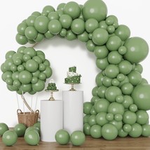 129Pcs Sage Green Balloons Latex Balloons Different Sizes 18 12 10 5 Inch Olive  - £21.92 GBP