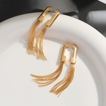 XIALUOKE Metal Geometric Tassel Drop Earrings For Women Vintage Hyperbole Real G - £17.60 GBP