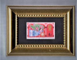 Framed Stamp Art - Used Stamp -  An English Christmas Angel - £7.09 GBP