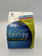 L'eggs Sheer Energy Control Top Pantyhose Tights, Moisturizing, Size B, ... - $11.76