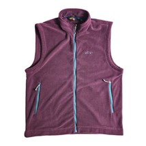 ORVIS Trout Bum Fisherman Fleece Sweater Vest Full Zip Size Medium Maroon - £19.53 GBP
