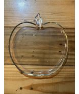 Vintage Clear Glass Apple Shape Serving Plate with Stem 8" x 7" - $11.88