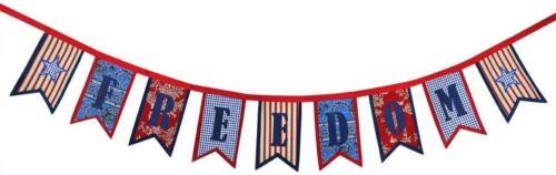 New FREEDOM GARLAND BANNER Red White & Blue Patriotic American Decoration