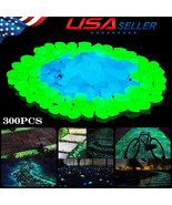 300Pcs Glow In Dark Pebbles Glowing Rocks Luminous Stones Fish Tank Gard... - £15.71 GBP