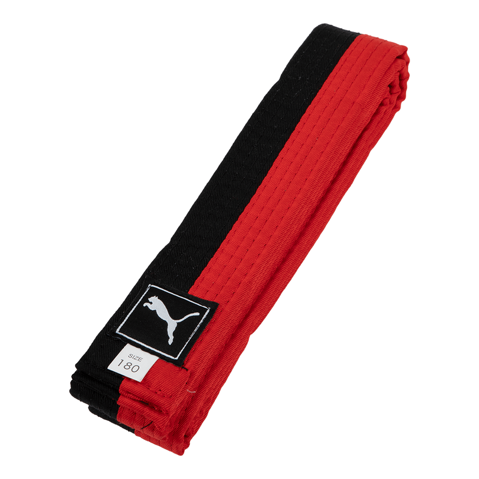 Puma Taekwondo Poom Belt 180cm Sports Training Band Belt Black Red 1pc NWT - $23.90