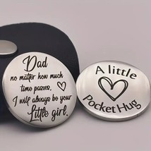 NEW SS Pocket Hug Token Keyring &quot;Dad&quot; Inspirational Gift - $13.88