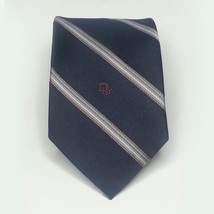 Christian Dior Men Silk Blend Dress Tie Blue with Stripes 57&quot; Long 3&quot; Wide USA - £22.84 GBP