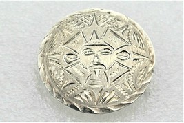 Vintage Aztec Design Pin Pendant REAL SOLID .925 Sterling Silver 5.9 g - £58.75 GBP