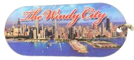 Chicago The Windy City Oval Double Sided 3D Key Chain - £5.45 GBP