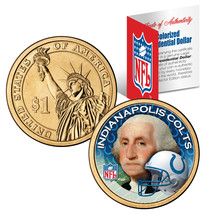 Indianapolis Colts Colorized Presidential $1 Dollar Coin Football Nfl Licensed - £7.41 GBP