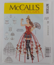 MCCALLS PATTERN #7306 WOMEN MISSES COSTUME SZ 14-22 CORSET SHORT HOOP UN... - $9.99