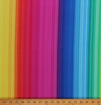 Cotton Rainbow Stripes Ombre Patterned Colorful Fabric Print by the Yard D480.38 - $12.95