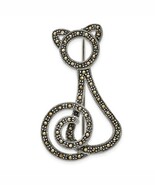 Sterling Silver Marcasite Cat Pin - €60,05 EUR