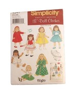 Simplicity 4347 Pattern 18&quot; 45.5 cm Doll Clothes 8 Outfits Dress Wrights... - £4.63 GBP