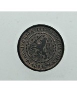 1891 Netherlands 1/2 cent Coin in AU Condition KM #109 Bronze - $71.07 CAD