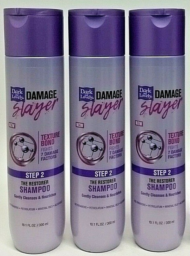 ( LOT 3 ) Dark &amp; Lovely Damage Slayer Restorer Shampoo Fights SEVEN Hair... - $38.60