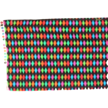 New TT Junior 100% Cotton Fabric Multicolor Diamonds  10 X 41 in Craft Sew Quilt - £4.65 GBP