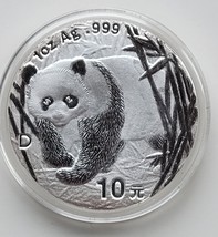 CHINA 10 YUAN PANDA SILVER BULLION ROUND 2001 D SEE DESCRIPTION - £94.88 GBP