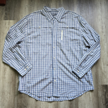 North River Outfitters Fishing Shirt Mens 2XL Blue Vented Khaki Roll Tab... - £19.50 GBP