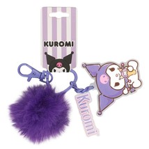 Kuromi Multi Charm Pom Pom Keychain Sanrio Licensed NEW - $13.98