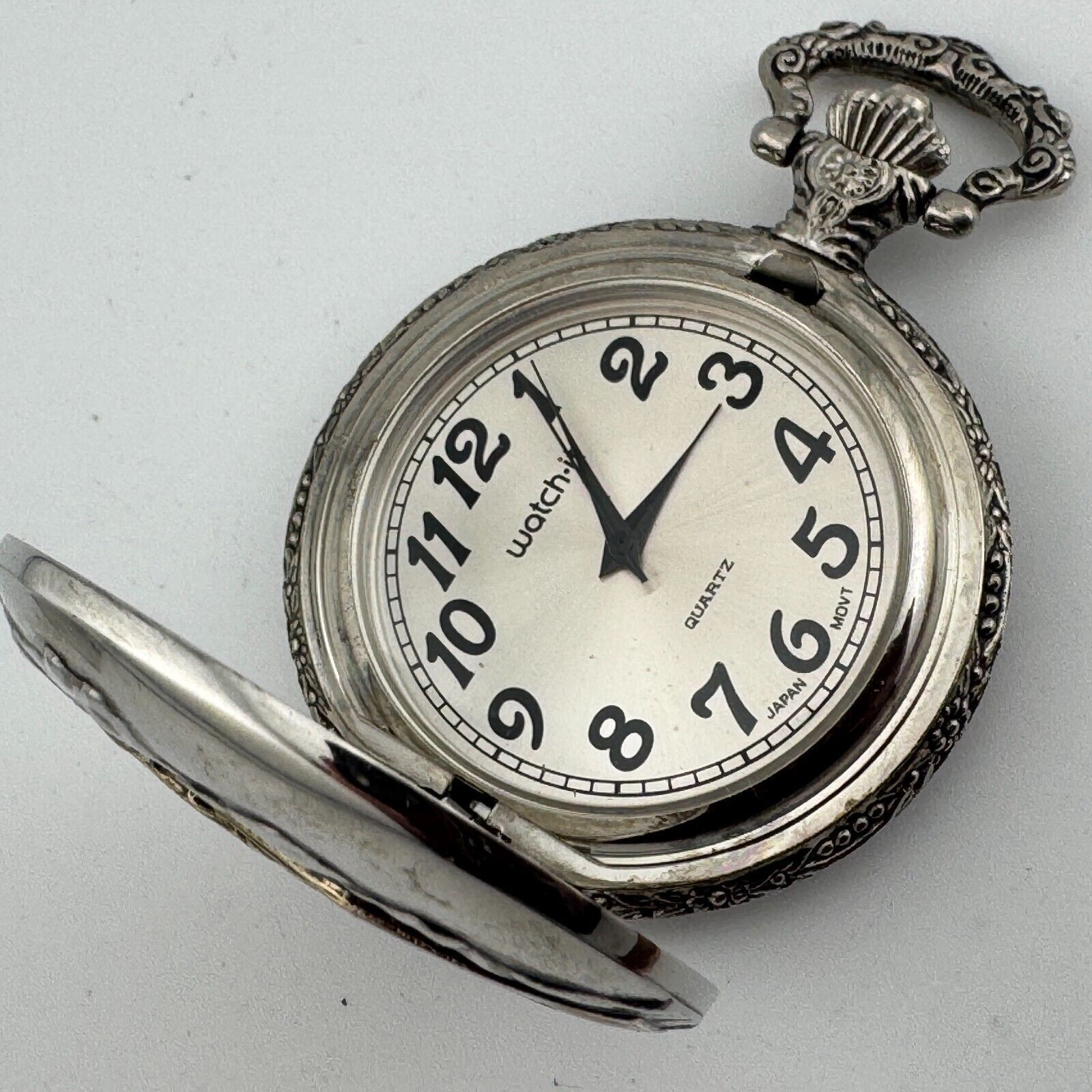 VTG Watch-it Pocket Watch Truck Theme Men Dual Tone Quartz Analog New Ba... - $26.59