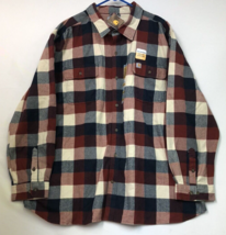 Carhartt Plaid Squares Multi-color Men&#39;s Outdoor Pockets Work Shirt 4XL Tag - £24.57 GBP