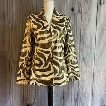 Berek Metallic Jacket, Size Medium, Long Sleeve, Gold, Cream, Cotton Blend - $41.99