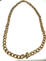Vintage Monet Gold Tone 24” Double Link W/Texture Necklace - £23.73 GBP