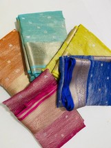 Crushed Silk Zari Weave Saree: Exquisite Weaving Work, Perfect for Festive Elega - £64.61 GBP