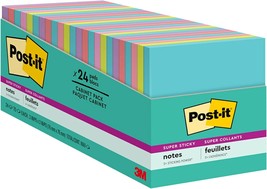 Post-It Super Sticky Notes, 3X3 In., 24 Pads, 2X The Sticking Power,, Cp). - £31.63 GBP