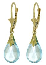 Galaxy Gold GG 14k Rose Gold Leverback Earrings with Blue Topaz - £212.58 GBP+