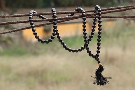 Energized Black Tourmaline Beads Prayer Mala 108+1(Guru Beads) - £115.75 GBP