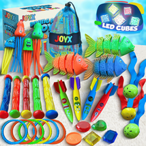 35 Pcs Pool Toys Set with LED Pool Light Cubes &amp; Water Toys Swim Learning &amp; Divi - £26.92 GBP