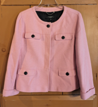 Talbots Blazer Jacket Pink w Black 3 Button Front Work Career Womens Siz... - $31.92