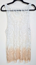 Bonnie Strauss Top Womens Small Vintage White Ombre Bronze Tan Lace Tank... - £40.23 GBP