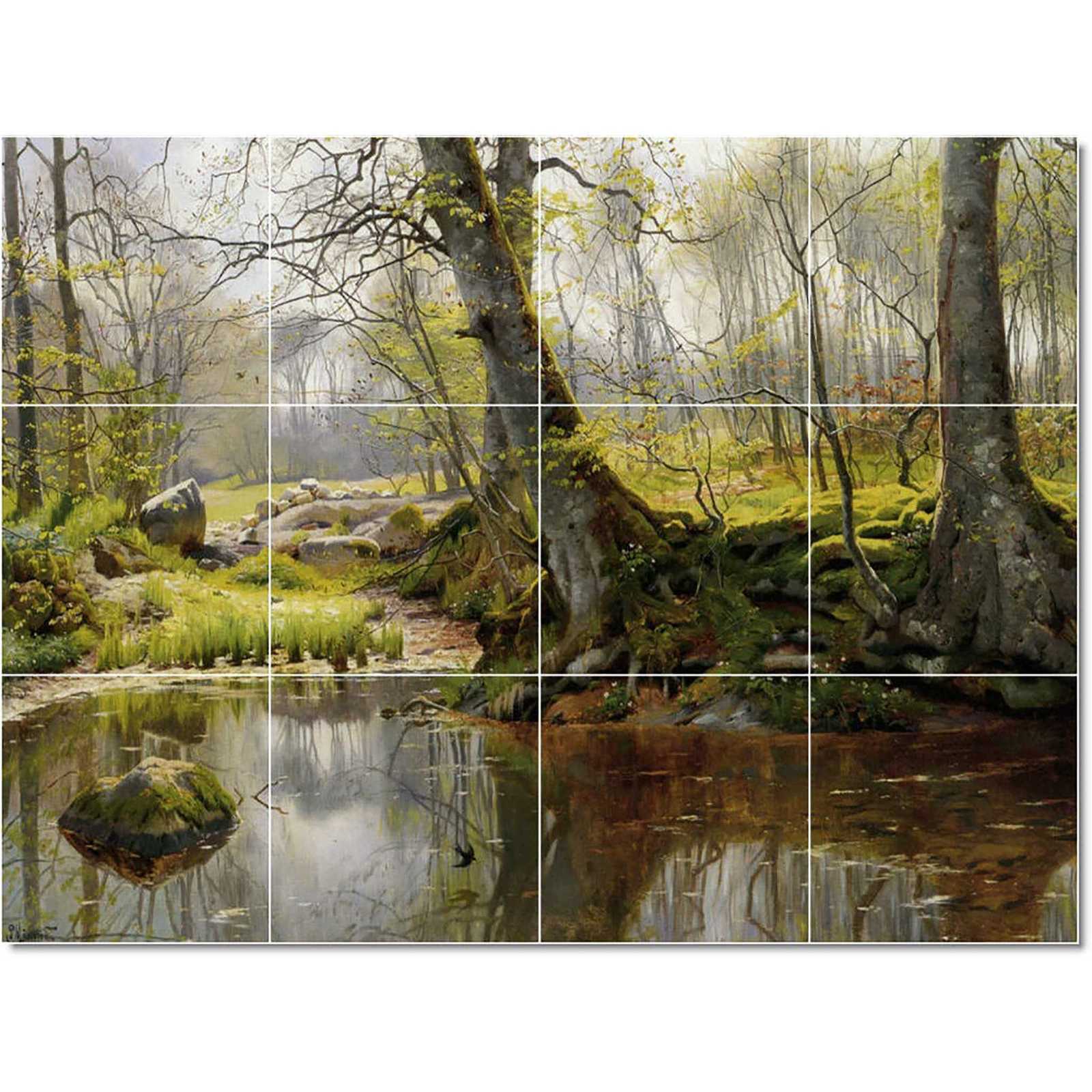 Peder Mork Monsted Country Painting Ceramic Tile Mural BTZ22823 - $120.00+