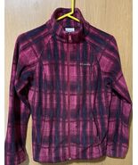 Columbia Women’s Small Buffalo Plaid Fleece Jacket Purple Blue Full Zip ... - $16.78