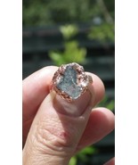 Electroformed Copper celestite ring / rough celestite - $67.63 CAD